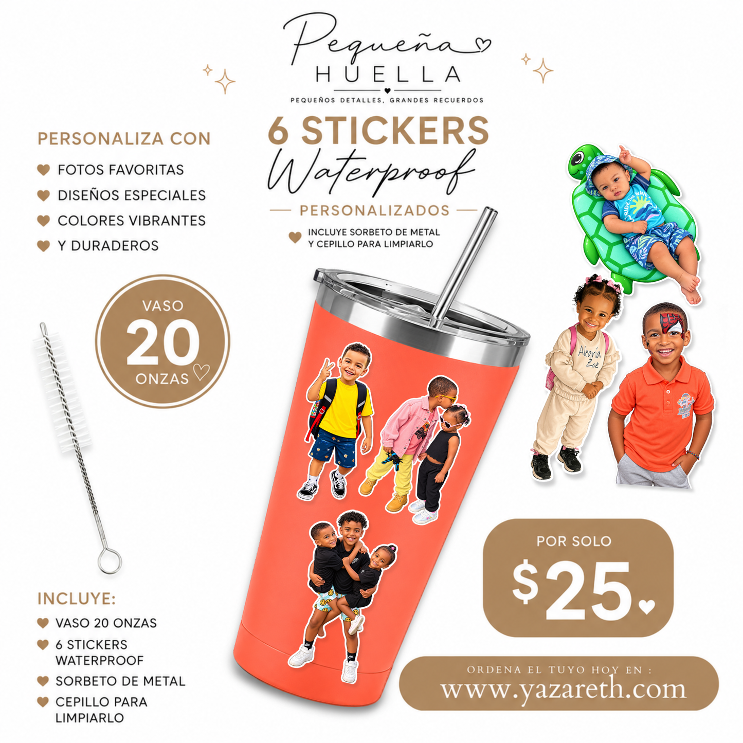 Vaso insulado con stickers 20 oz