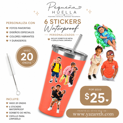 Vaso insulado con stickers 20 oz