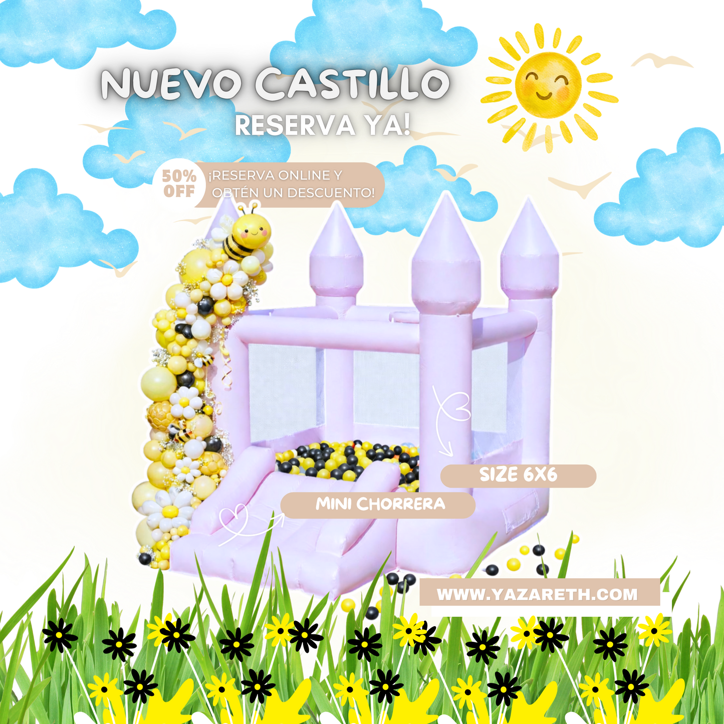 Mini Pink Paradise Bounce 8.7x6