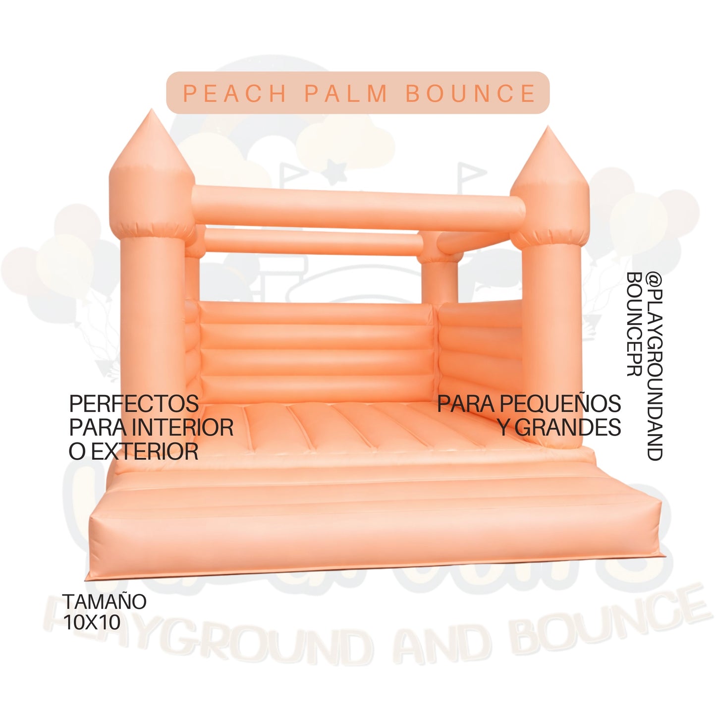Peach Palm Bounce 10x10